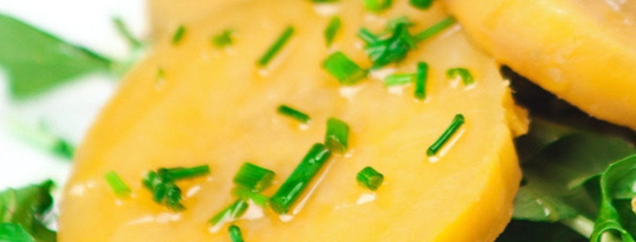 SALADA DE BATATA DOCE COM CEBOLINHO E AZEITE DE LIMÃO